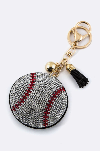 Crystal Baseball Key Charm - Crazy Like a Daisy Boutique #