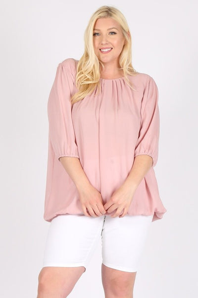 Plus Size Ruffle Round Neck TOP - Crazy Like a Daisy Boutique #