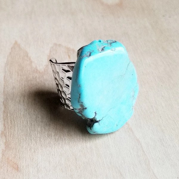 Blue Turquoise Slab Ring - Crazy Like a Daisy Boutique #
