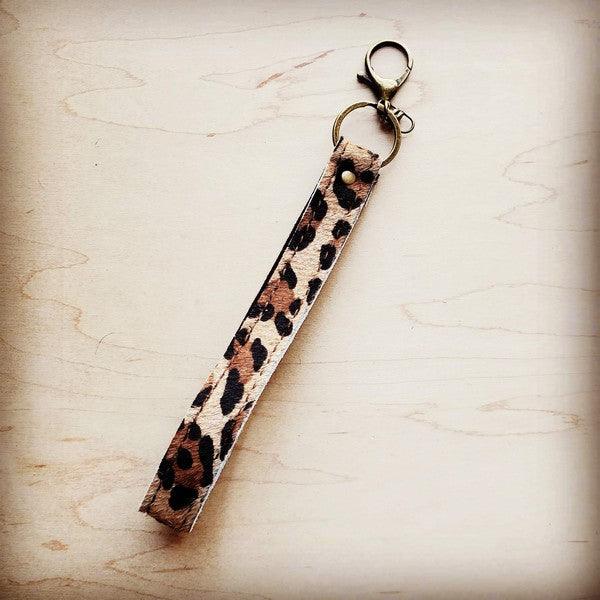 Embossed Leather Key Chain Strap Leopard - Crazy Like a Daisy Boutique #