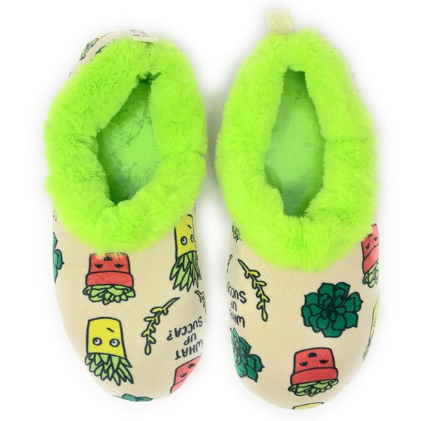 What Up Succa - Women's Fluffy Sherpa Slippers - Crazy Like a Daisy Boutique #