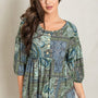 Button Accent Paisley Top - Crazy Like a Daisy Boutique #