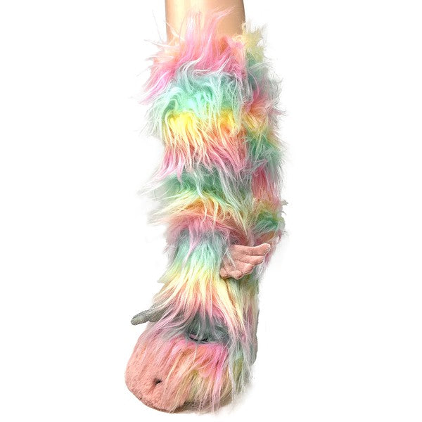 Funky Unicom - Women's Cozy Sherpa Slipper Socks - Crazy Like a Daisy Boutique #