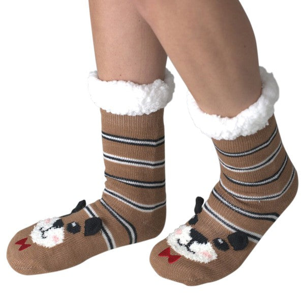 Mr. Bear - Women's Cozy Slipper Socks - Crazy Like a Daisy Boutique #