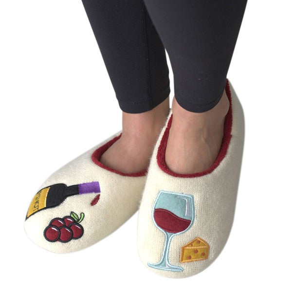Pinot Time - Women's House Cozy Slippers - Crazy Like a Daisy Boutique #