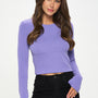 Made in USA Ribbed Round neck Long Sleeve Crop Top