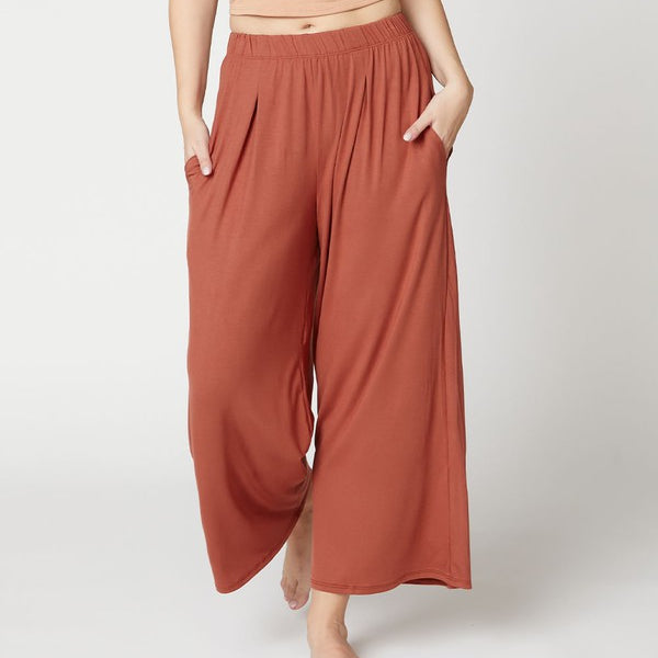 BAMBOO WIDE PANTS ANKLE LENGTH