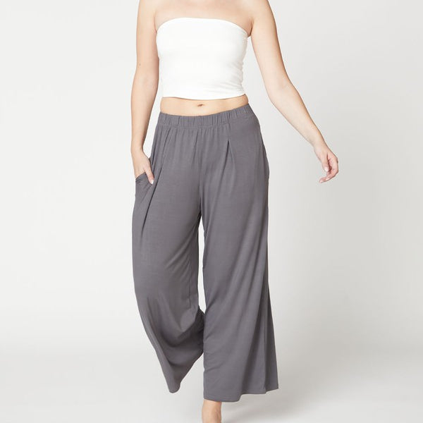 BAMBOO WIDE PANTS ANKLE LENGTH