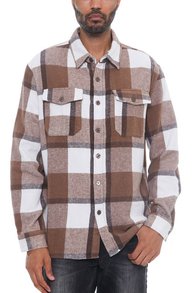 Mens Checkered Soft Flannel Shacket - Crazy Like a Daisy Boutique #