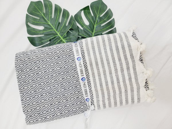 Throw Blanket XLarge Authentic Wave,Turkish cotton