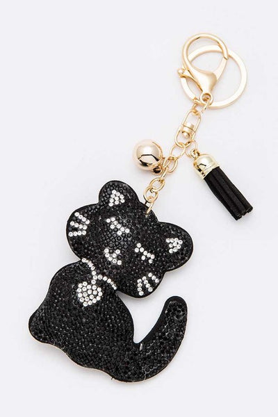 Black Cat Crystal Key Chain - Crazy Like a Daisy Boutique #