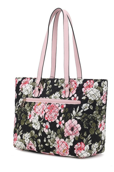 MKF Collection Quilted Cotton Botanical Tote Bag