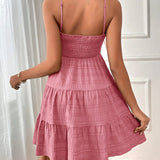 Smocked Tiered Sleeveless Mini Dress - Crazy Like a Daisy Boutique #