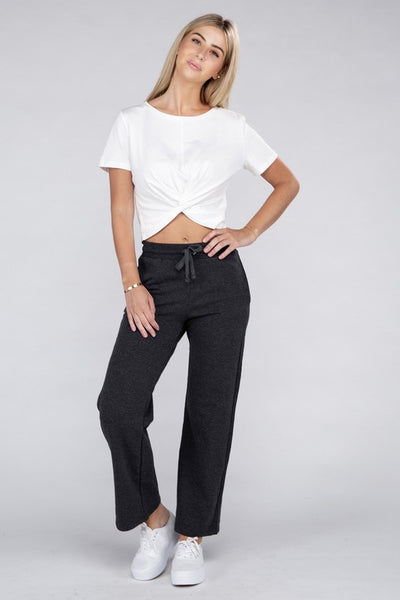Lounge Wide Pants with Drawstrings - Crazy Like a Daisy Boutique #