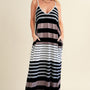Pocketed Striped V-Neck Sleeveless Cami Dress