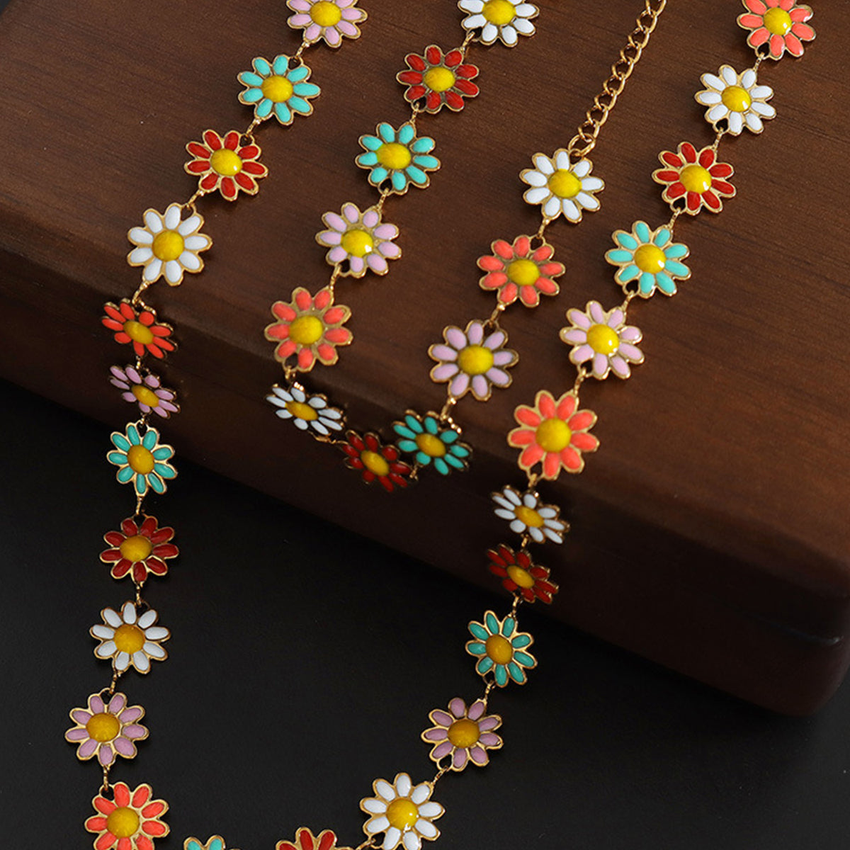 Titanium Steel Oil Drip Flower Necklace - Crazy Like a Daisy Boutique #