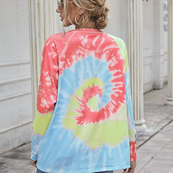 Printed Round Neck Raglan Sleeve Tee - Crazy Like a Daisy Boutique #
