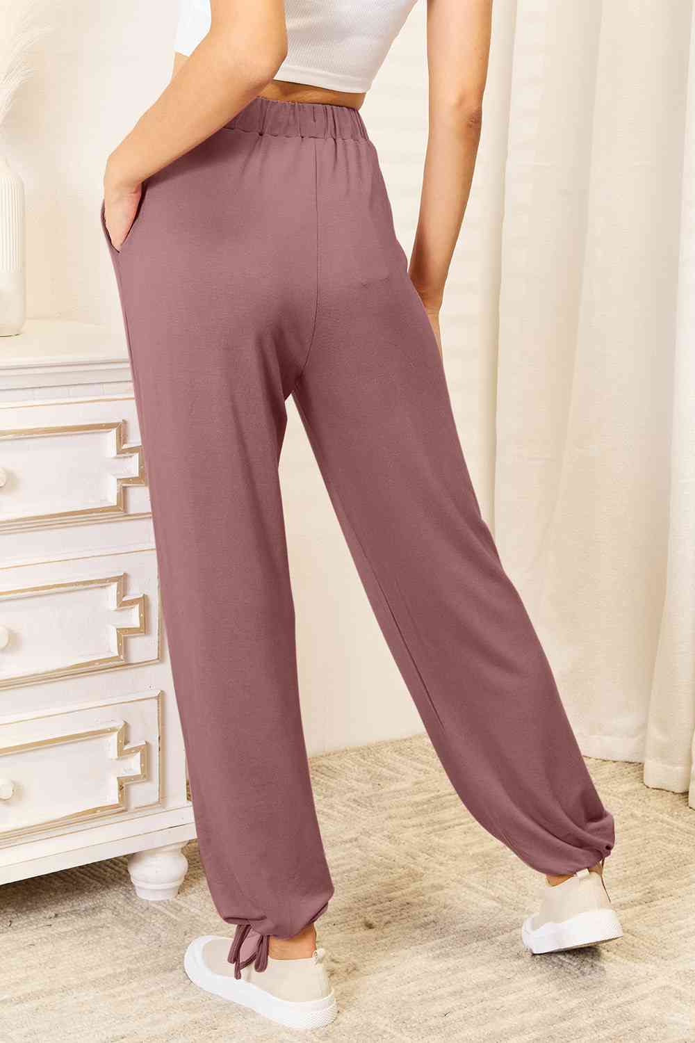 Basic Bae Full Size Soft Rayon Drawstring Waist Pants with Pockets - Crazy Like a Daisy Boutique