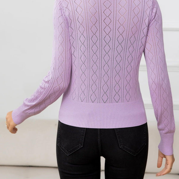 V-Neck Buttoned Long Sleeve Knit Top - Crazy Like a Daisy Boutique #