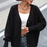 Button-Up Dropped Shoulder Cardigan - Crazy Like a Daisy Boutique #