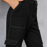 Long Straight Leg Jeans with Pockets - Crazy Like a Daisy Boutique #