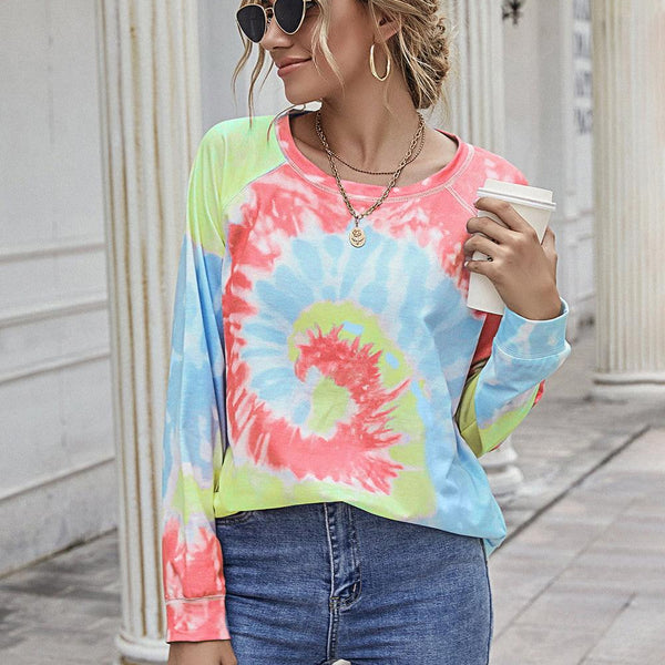 Printed Round Neck Raglan Sleeve Tee - Crazy Like a Daisy Boutique #