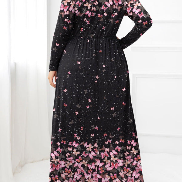 Plus Size Round Neck Maxi Dress with Pockets - Crazy Like a Daisy Boutique #