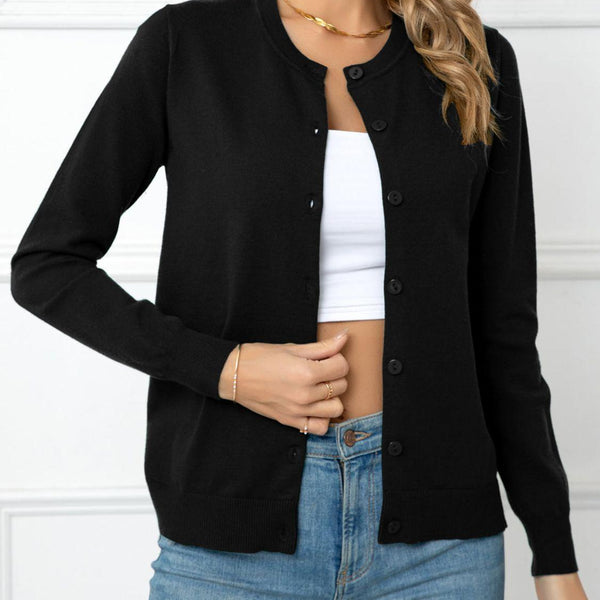 Button Down Round Neck Cardigan - Crazy Like a Daisy Boutique #