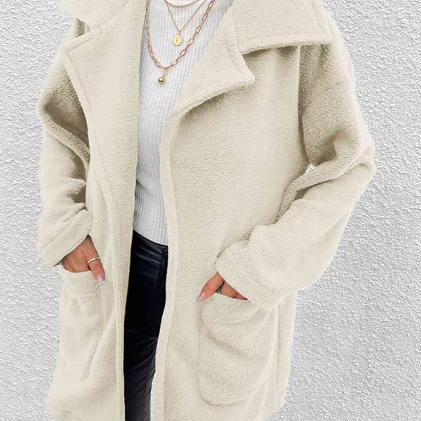 Dropped Shoulder Coat with Pockets - Crazy Like a Daisy Boutique #