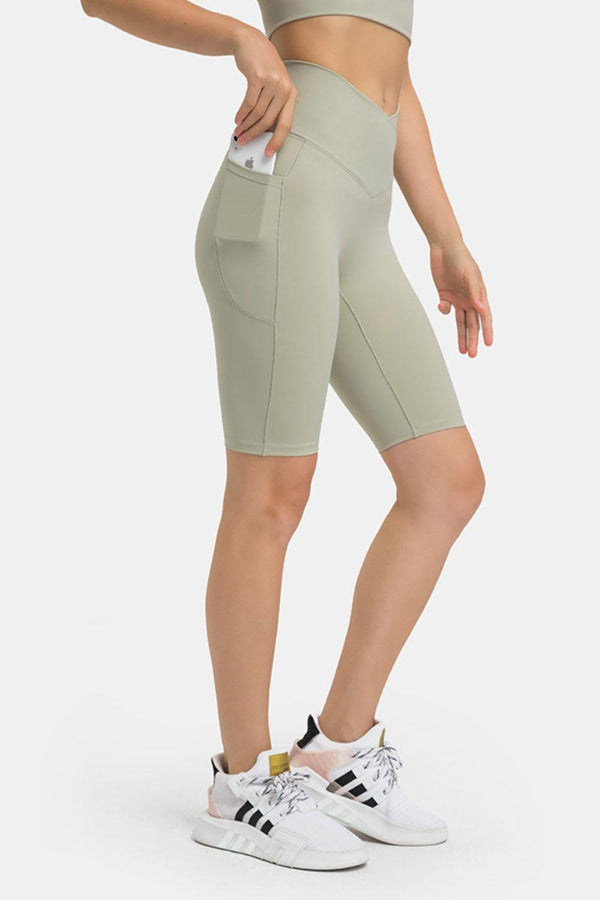 High Waist Biker Shorts with Pockets - Crazy Like a Daisy Boutique