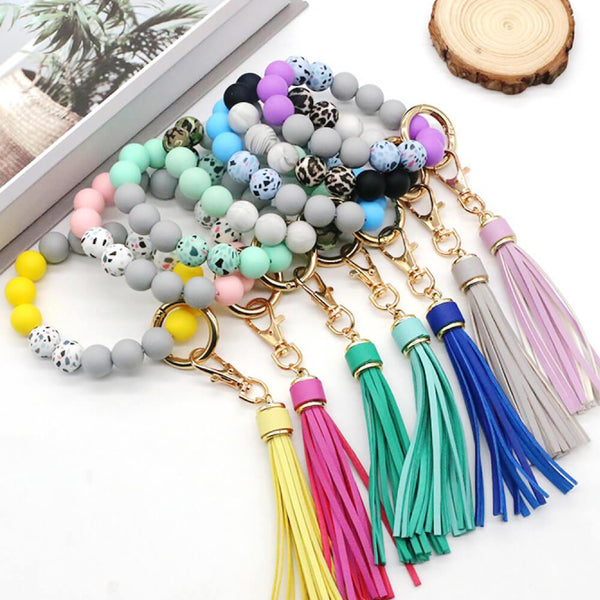Assorted 2-Pack Multicolored Beaded Tassel Keychain - Crazy Like a Daisy Boutique #