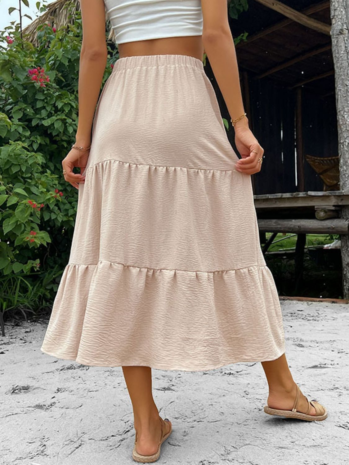 Button Down Tiered Midi Skirt - Crazy Like a Daisy Boutique #