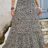 Leopard Print Frill Trim Maxi Skirt - Crazy Like a Daisy Boutique #