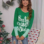 Slogan Graphic Striped Long Sleeve T-Shirt - Crazy Like a Daisy Boutique #