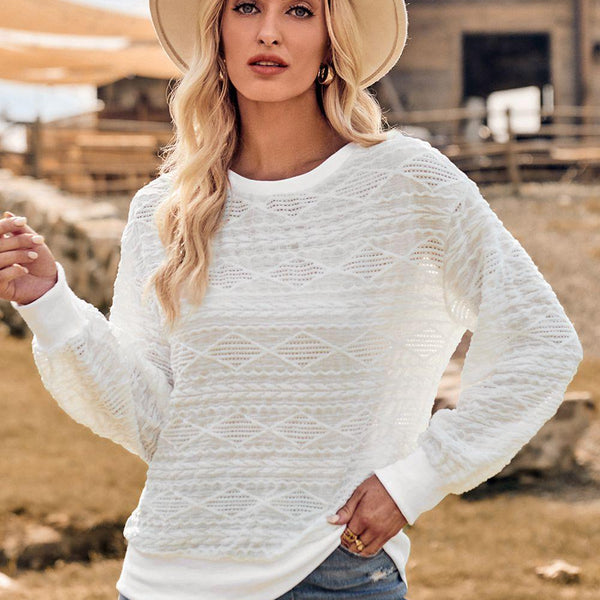 Round Neck Long Sleeve Knit Top - Crazy Like a Daisy Boutique #