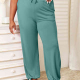 Basic Bae Full Size Soft Rayon Drawstring Waist Pants with Pockets - Crazy Like a Daisy Boutique #