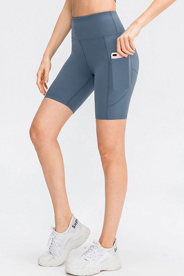 Wide Waistband Sports Shorts with Pockets - Crazy Like a Daisy Boutique #