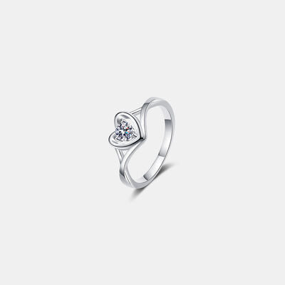 Moissanite Heart 925 Sterling Silver Ring - Crazy Like a Daisy Boutique #