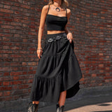 Elastic Waist Tiered Midi Skirt - Crazy Like a Daisy Boutique #