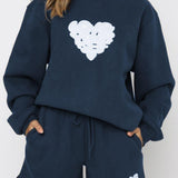 Graphic Sweatshirt and Shorts Set with Pockets - Crazy Like a Daisy Boutique #