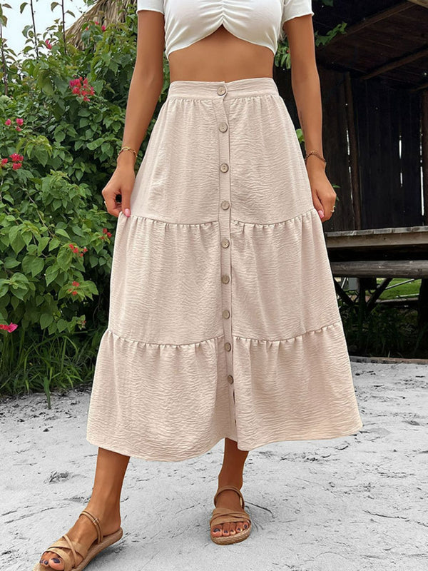 Button Down Tiered Midi Skirt - Crazy Like a Daisy Boutique #