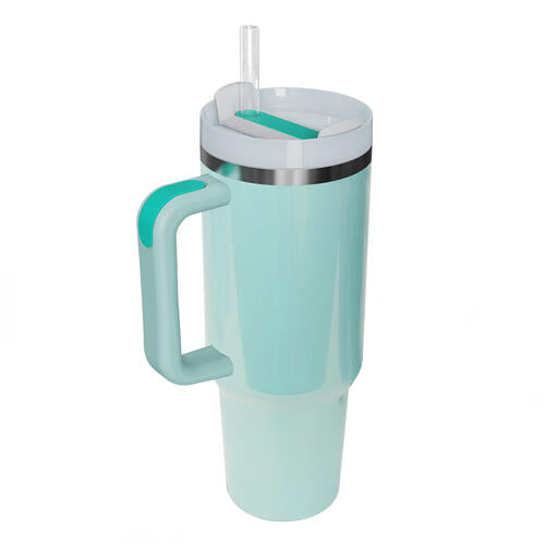 Stainless Steel Tumbler with Handle and Straw - Crazy Like a Daisy Boutique #