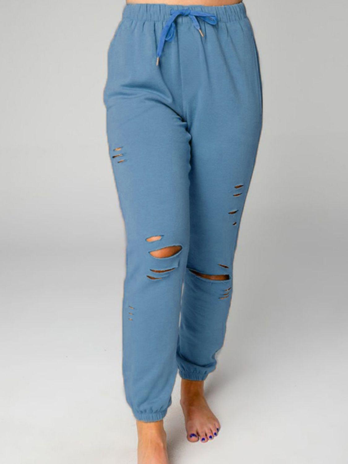 Distressed Sweatshirt and Joggers Set - Crazy Like a Daisy Boutique #