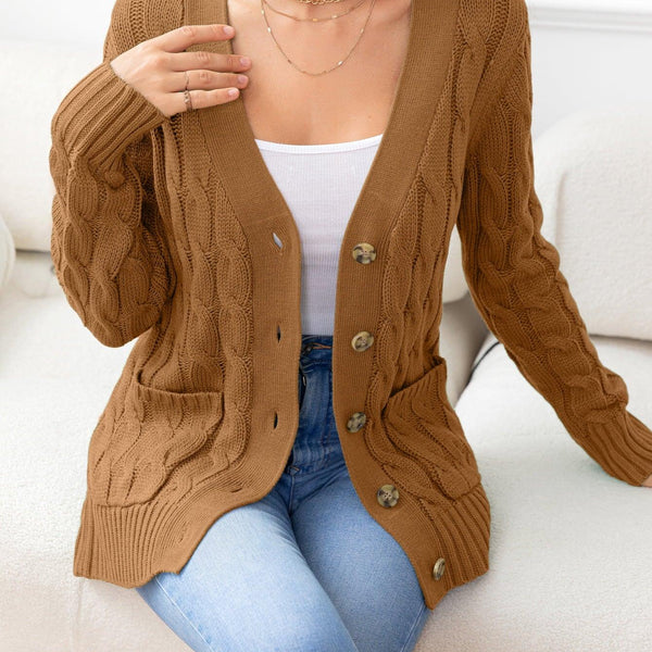 Button Down Cable-Knit Cardigan - Crazy Like a Daisy Boutique #