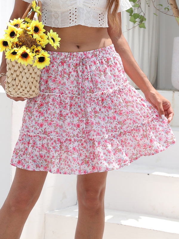 Printed Elastic Waist Mini Skirt - Crazy Like a Daisy Boutique #