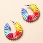 Beaded Rainbow Hoop Earrings