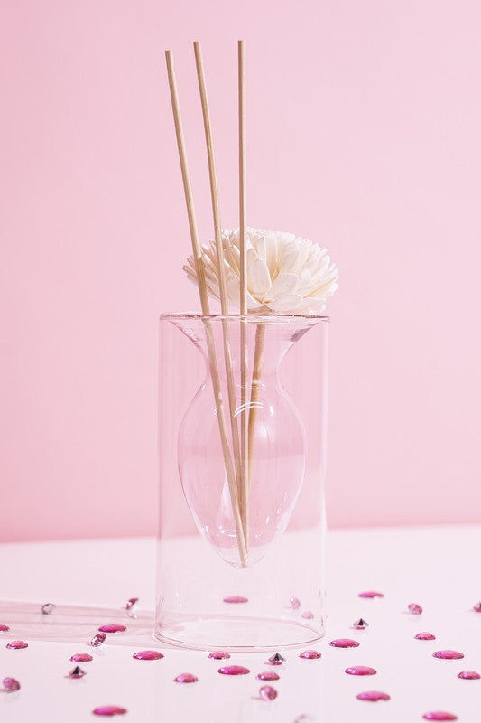 Double Layer Transparent Glass Vase - Pink - Crazy Like a Daisy Boutique #