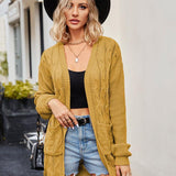 Cable-Knit Long Sleeve Cardigan - Crazy Like a Daisy Boutique
