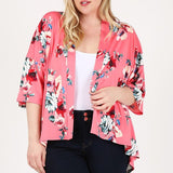 Plus Size Floral Short Sleeve Cardigan - Crazy Like a Daisy Boutique #