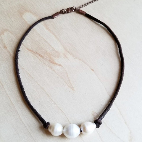 Triple Freshwater Pearl Choker Necklace - Crazy Like a Daisy Boutique